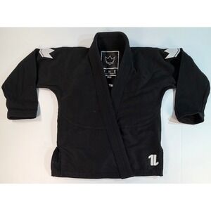 Kingz ONE Jiu Jitsu Gi Kimono Top Black BJJ Martial Arts Size M00 Kids Youth